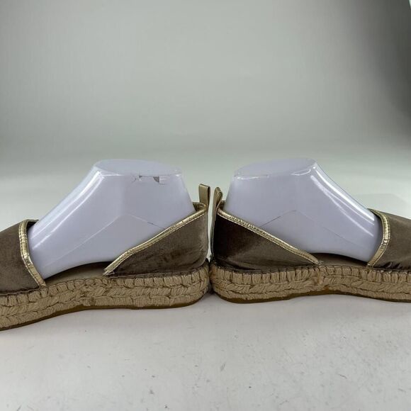 Free People Women's Velvet Espadrille Flats US 7.5 Olive Slip-On Sandal - Picture 9 of 10